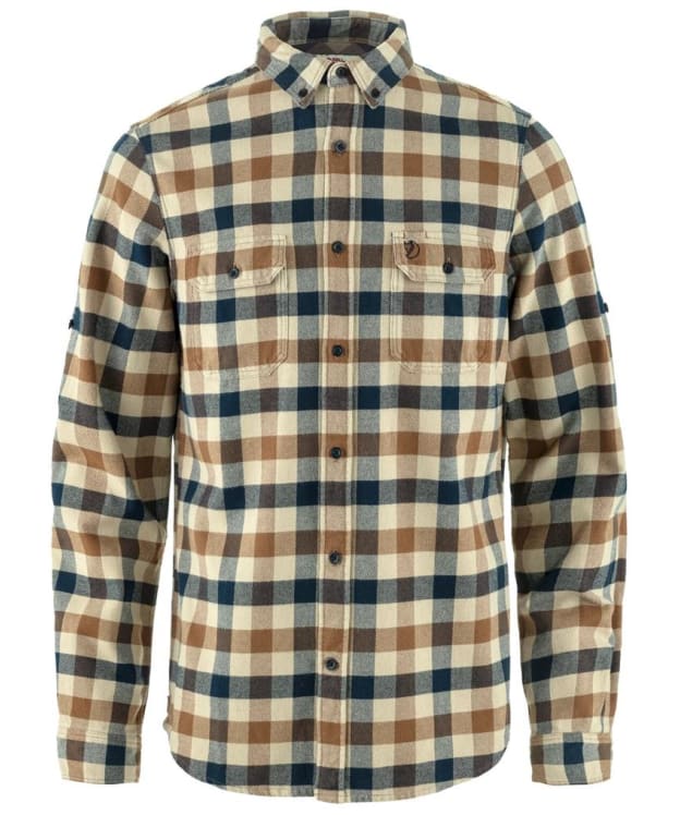 Men’s Fjallraven Skog Long Sleeve Shirt - Fossil / Dark Navy