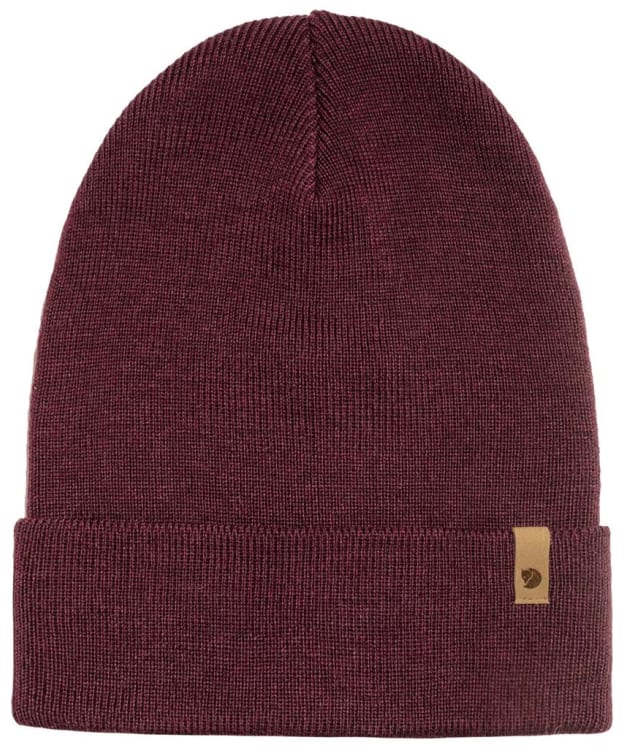 Fjallraven Classic Knit Beanie Hat - Dark Garnet
