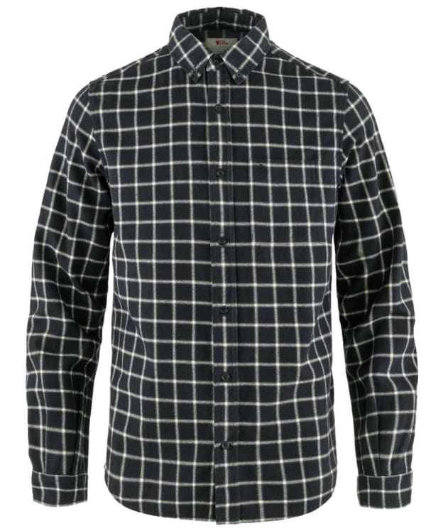 Men's Fjallraven Övik Flannel Shirt - Dark Navy / Chalk White