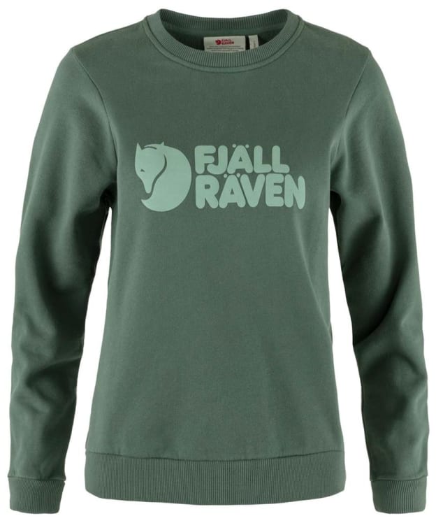Women's Fjallraven Logo Sweater - Deep Patina / Misty Green