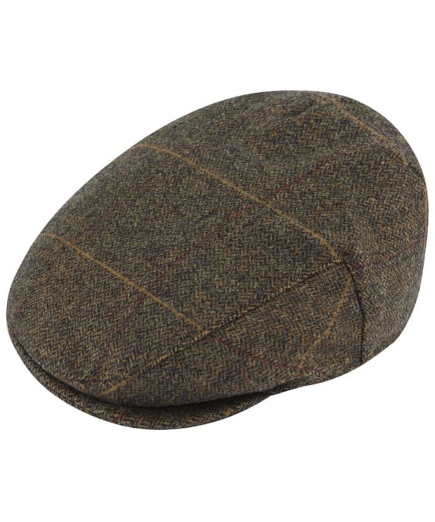 Men's Alan Paine Combrook Waterproof Tweed Flat Cap - Teak