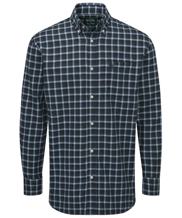 Men's Alan Paine Ilkley Flannel Button Down Collar Shirt - Brown / Blue