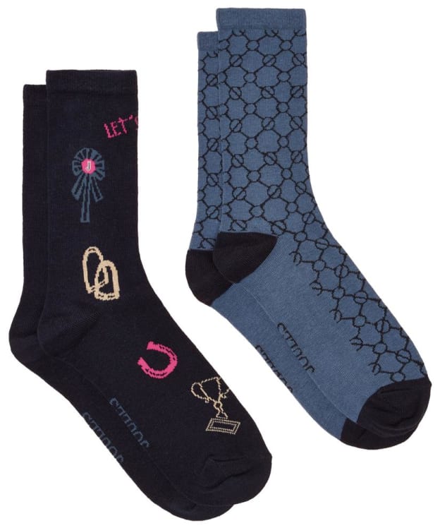Women's Joules Everyday Socks - 2 Pack - Navy