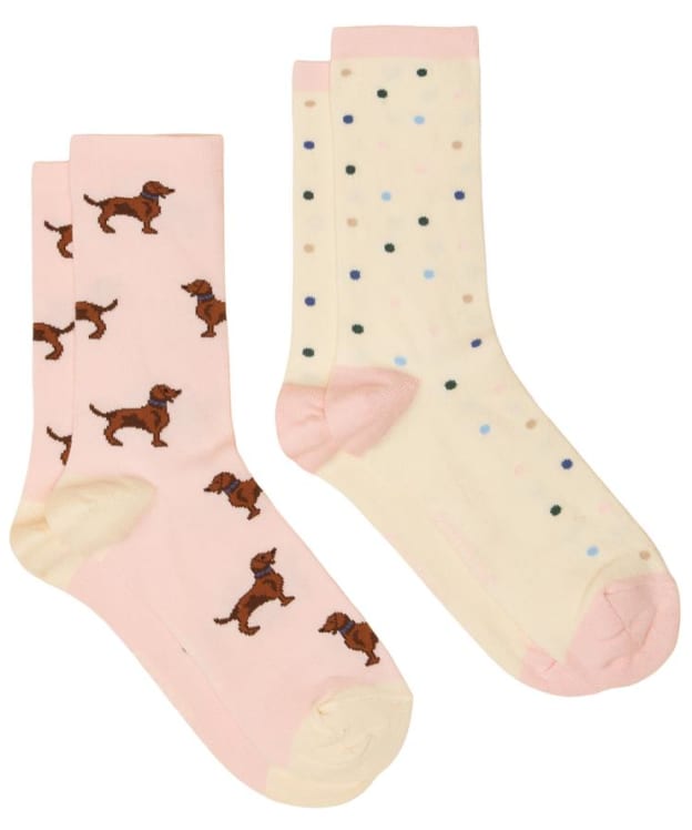 Women's Joules Everyday Socks - 2 Pack - Pink / Blue