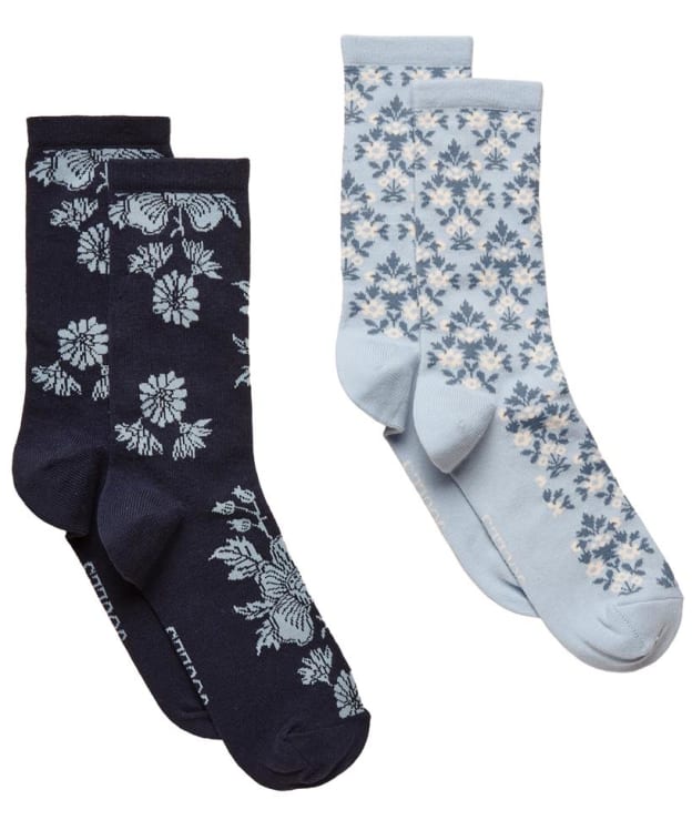 Women's Joules Everyday Socks - 2 Pack - Blue / Navy