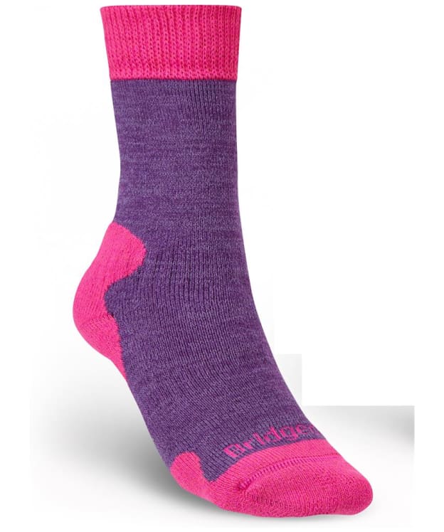 Women's Bridgedale Explorer Heavyweight Merino Comfort Boot Socks - Purple Marl