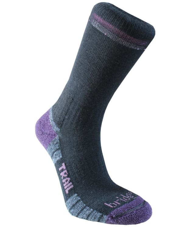 Women's Bridgedale Hike Lightweight Merino Performance Boot Socks - Black / Purple