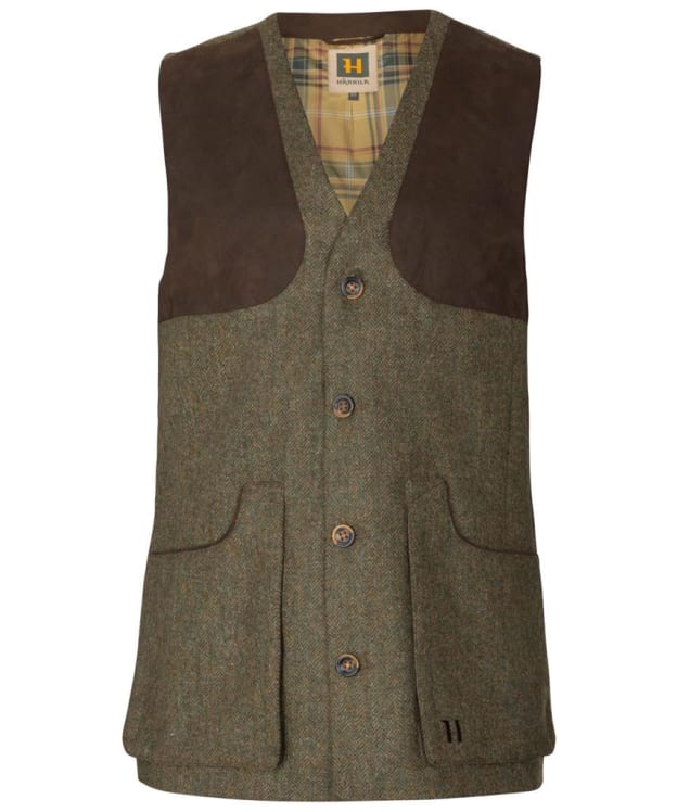 Men's Härkila Kenmore Shooting Tweed Waistcoat - Forest Green / Herringbone