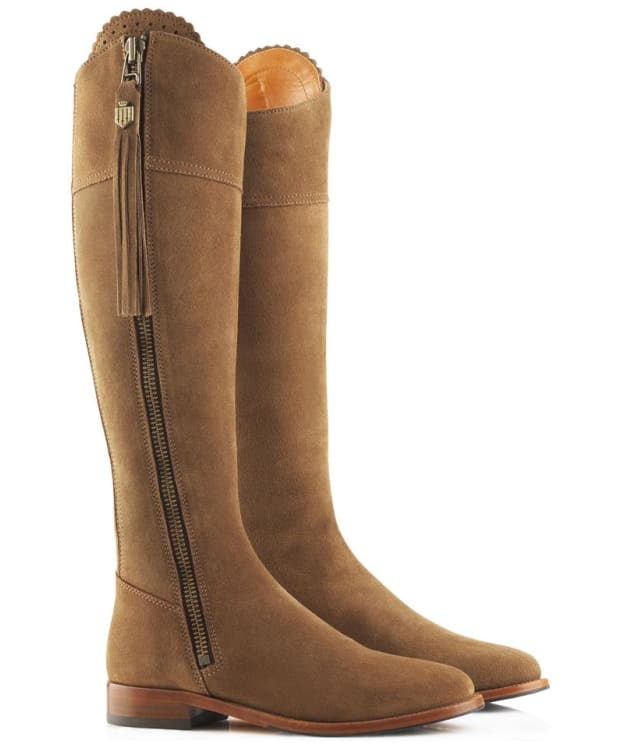 Women's Fairfax & Favor Tall Flat Regina Boots - Tan Suede