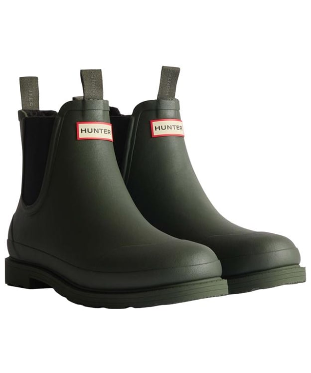 Men's Hunter Elements Insulated Chelsea Wellington Boots - Dark Olive
