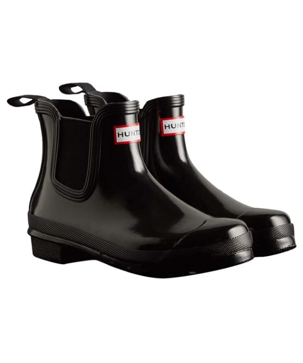 Women's Hunter Original Gloss Chelsea Wellington Boots - Black
