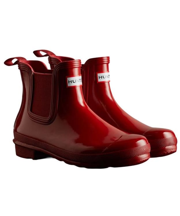 Women's Hunter Original Gloss Chelsea Wellington Boots - Military Red
