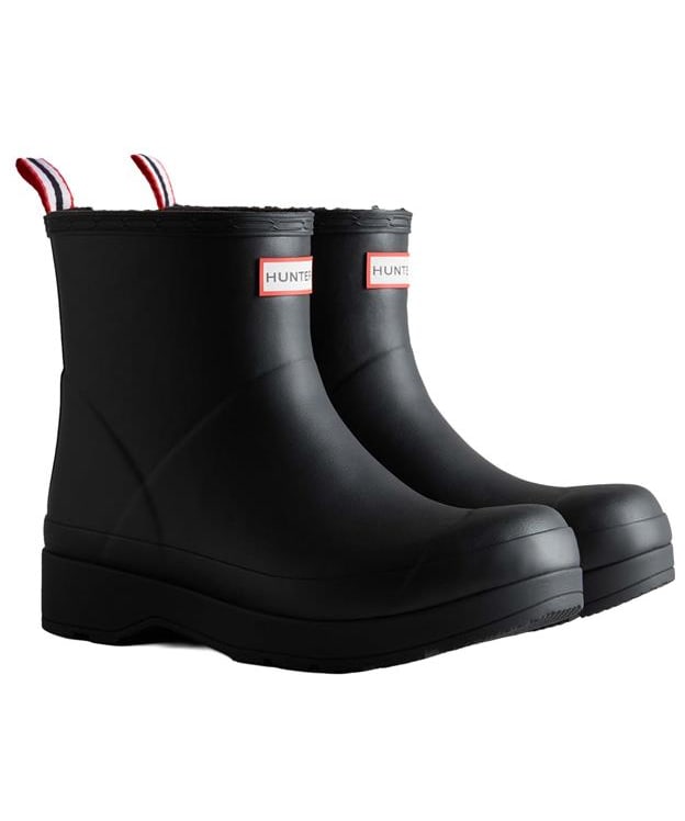 Men's Hunter Play Insulated Short Wellington Boots - Black