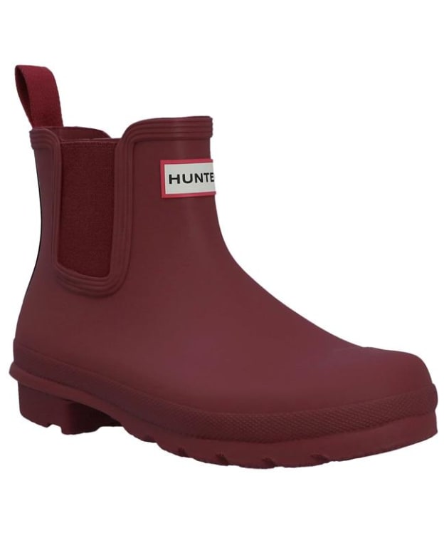 Women's Hunter Original Tri Colour Logo Backstrap Chelsea Wellington Boots - Merlot