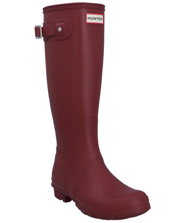 Women's Hunter Original Tri Colour Logo Backstrap Tall Wellington Boots - Merlot