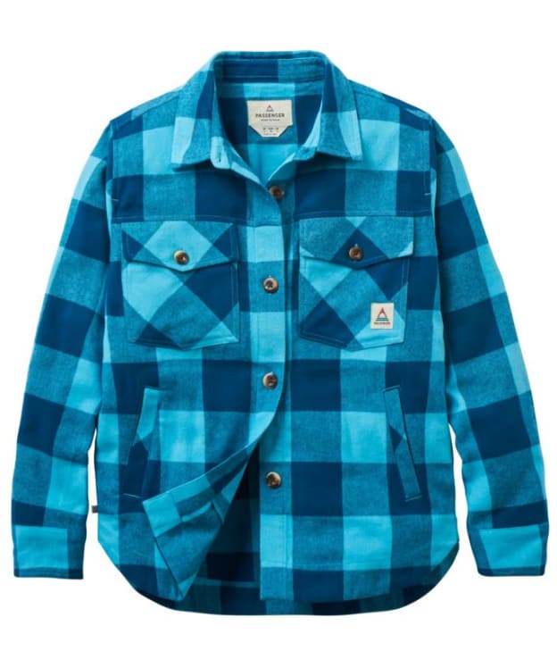 Women's Passenger Clothing Stella Organic Cotton Long Sleeve Shirt - Retro Blue Check