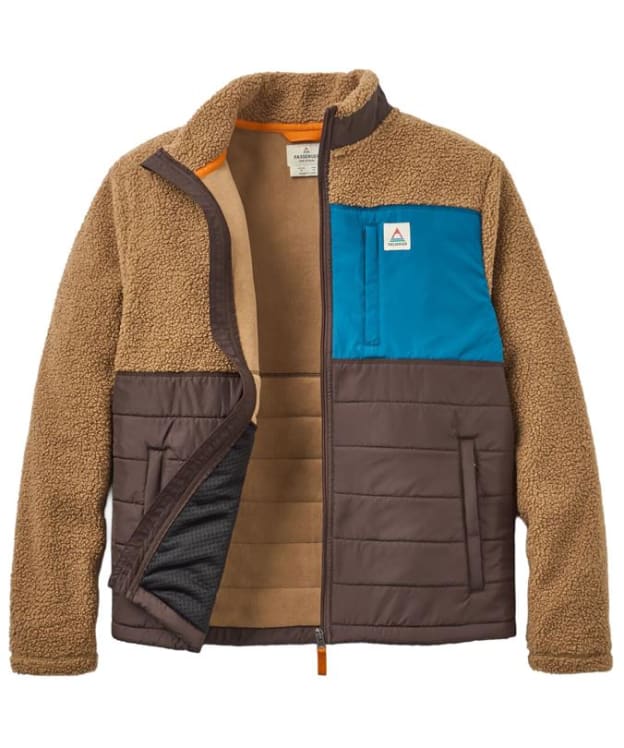 Men's Passenger Clothing Born Explorer Recycled Polar-Lined Sherpa Fleece - Caramel / Espresso