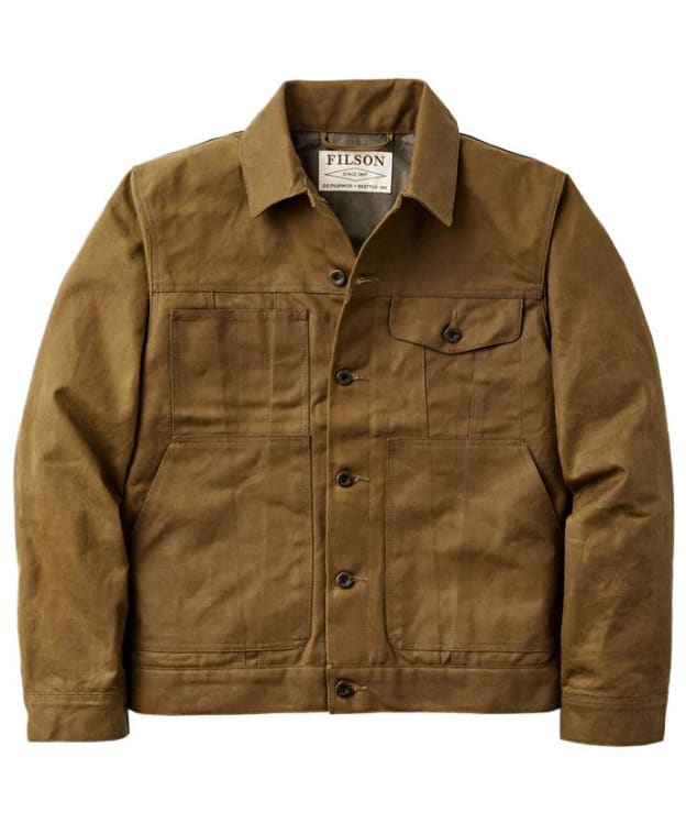 Men's Filson Short Cruiser Tin Cloth Lined Jacket - Dark Tan
