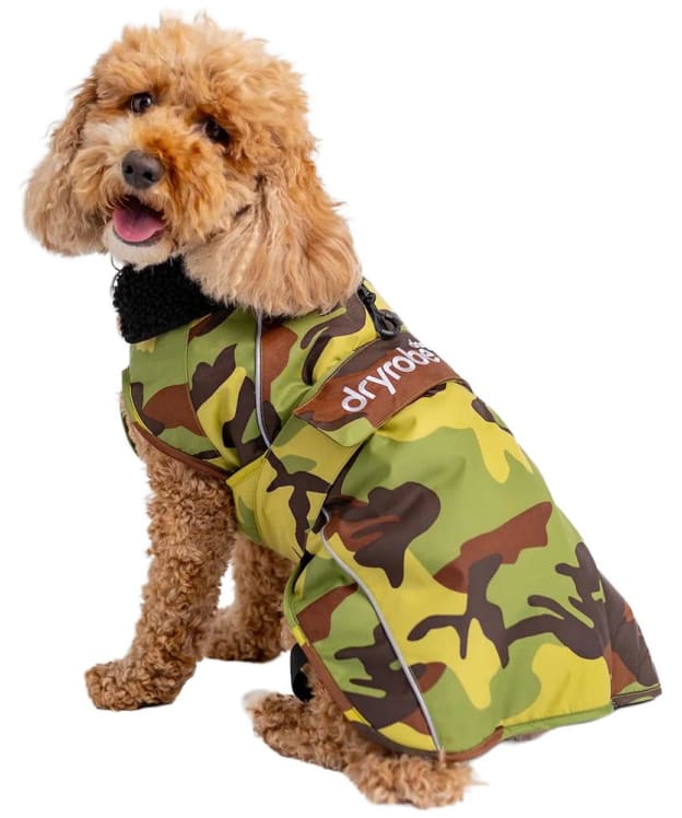 dryrobe® Dog Coat - Green Camo / Black