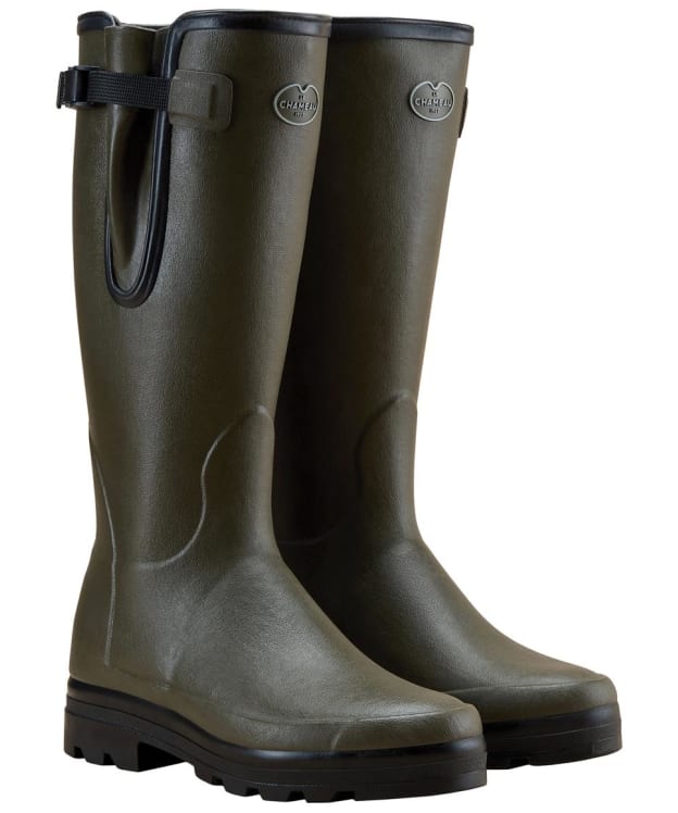 Men's Le Chameau Vierzonord Tall Neoprene Wellington Boots - 41cm Calf - Vert Chameau / Black