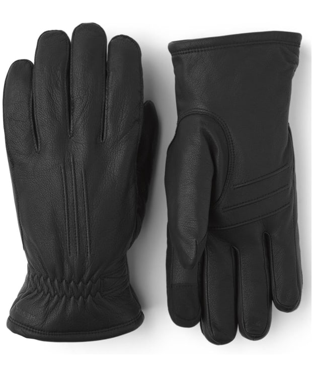 Men's Hestra Alvar Leather Gloves - Black