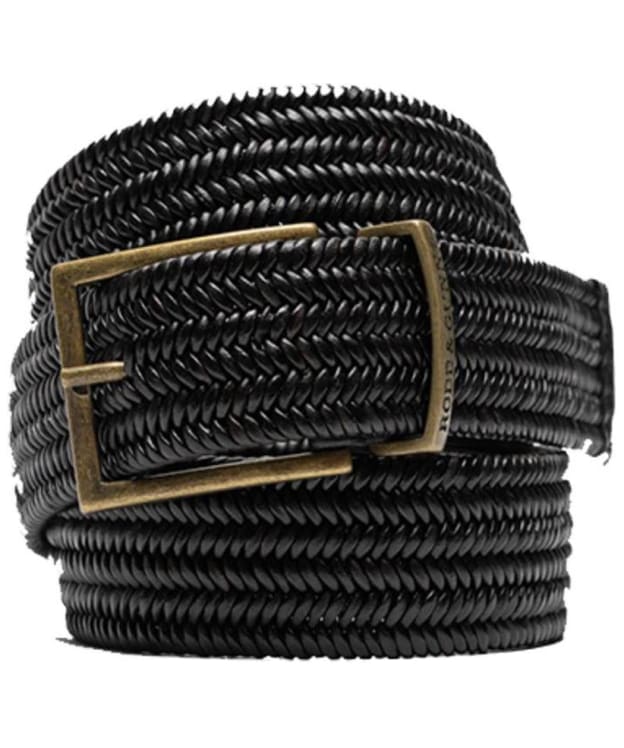 Men's Rodd & Gunn Stirling Leather Stretch Webbing Belt - Nero