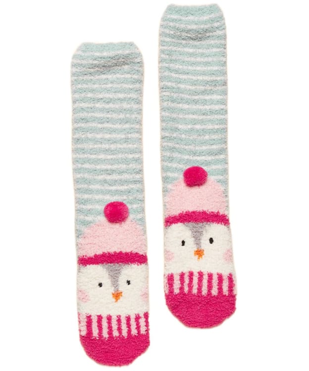 Women's Joules Fluffy Penguin Socks - Grey