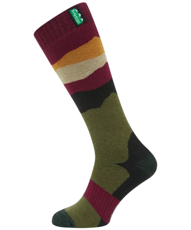 Ridgeline Merino Wool Socks - Full Length - Berry Stripes