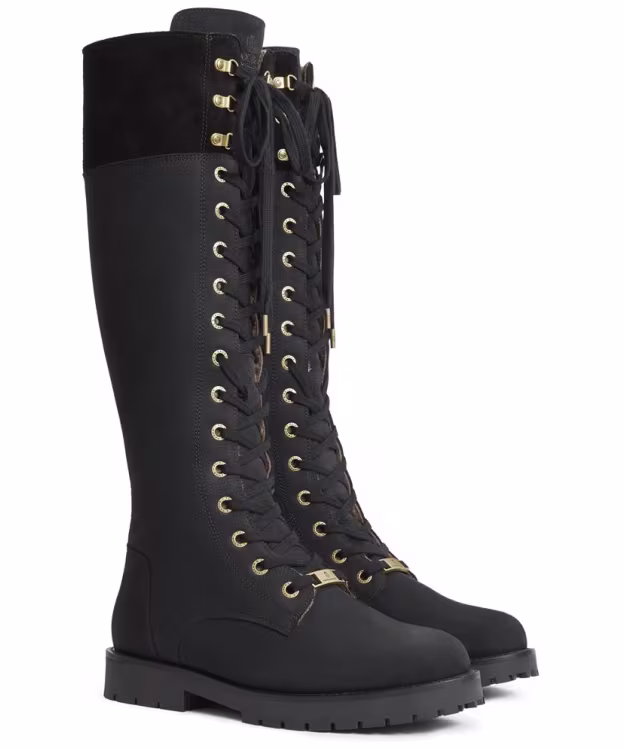 Women's Fairfax & Favor Knee High Shearling Lined Anglesey Boot - Black