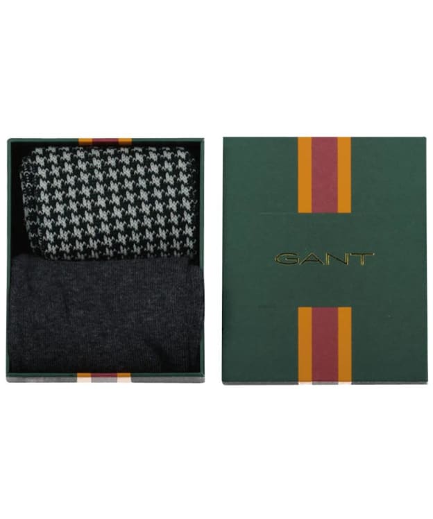 Men's GANT Houndstooth Socks Gift Box - 2 Pack - Tartan Green