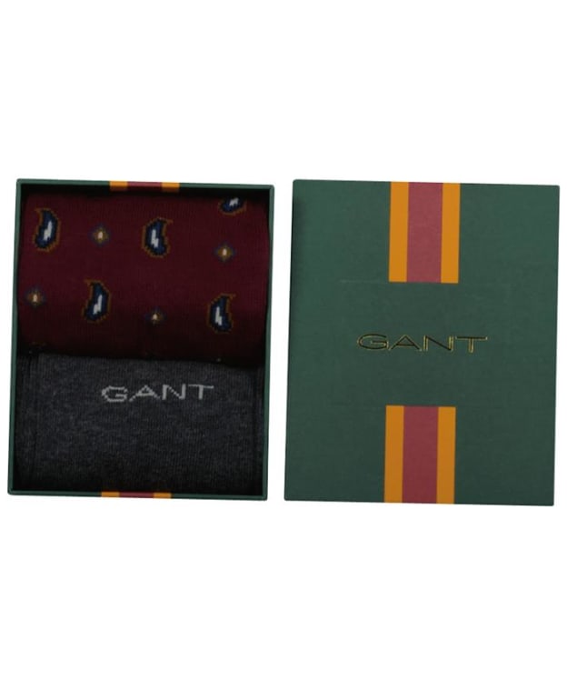 Men's GANT Paisley Socks Gift Box - 2 Pack - Plumped Red