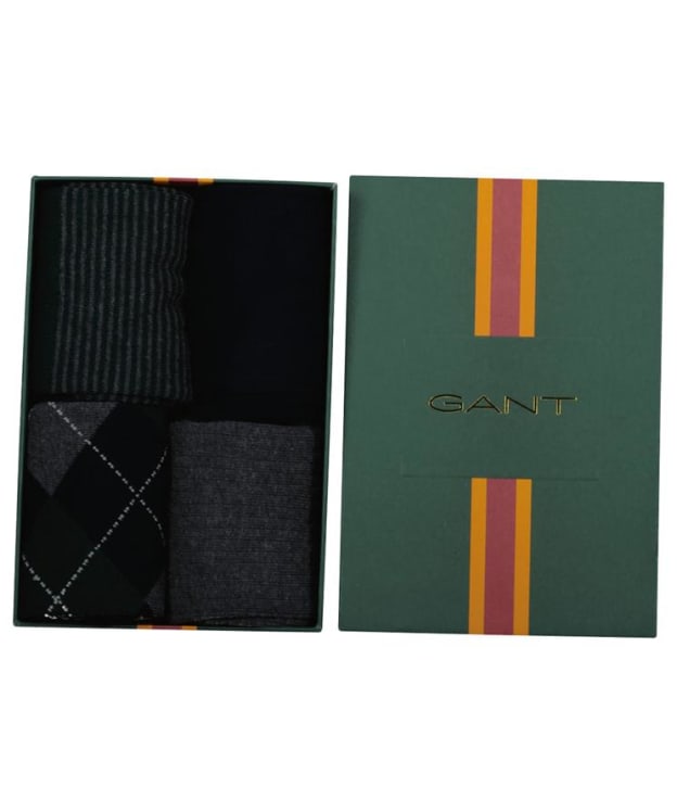 Men's GANT Argyle And Stripe Socks Gift Box - 4 Pack - Marine