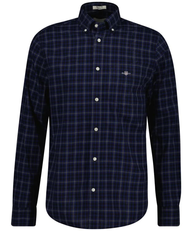 Men's GANT Regular Fit Classic Poplin Check Shirt - Persian Blue