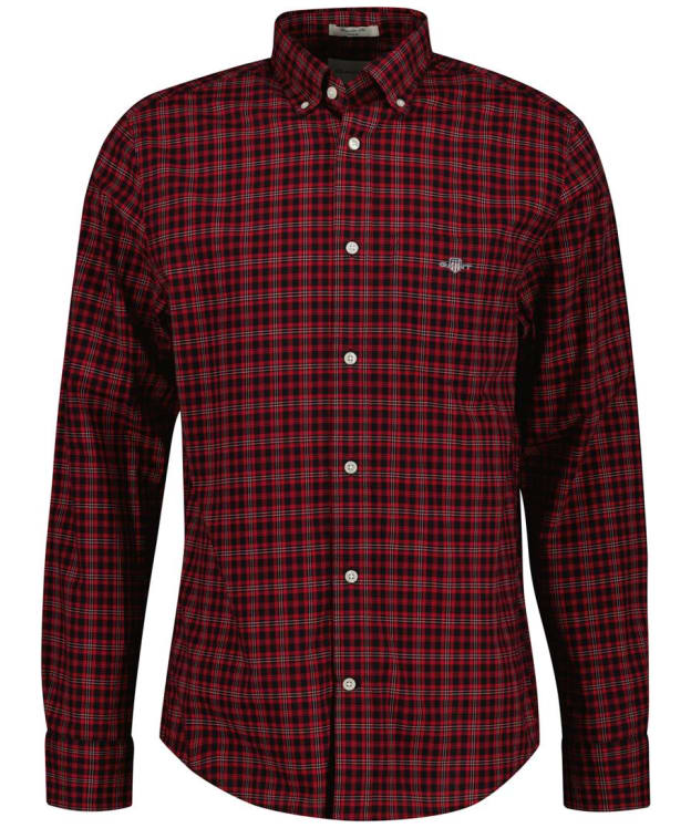 Men's GANT Regular Fit Classic Poplin Check Shirt - Ruby Red