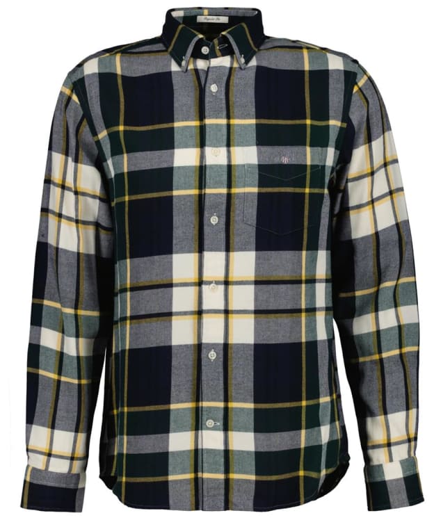 Men's GANT Regular Fit Flannel Check Shirt - Tartan Green