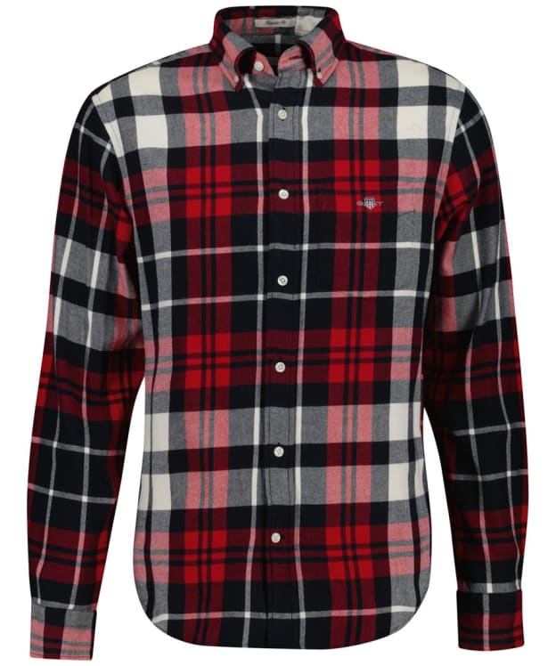 Men's GANT Regular Fit Flannel Check Shirt - Ruby Red