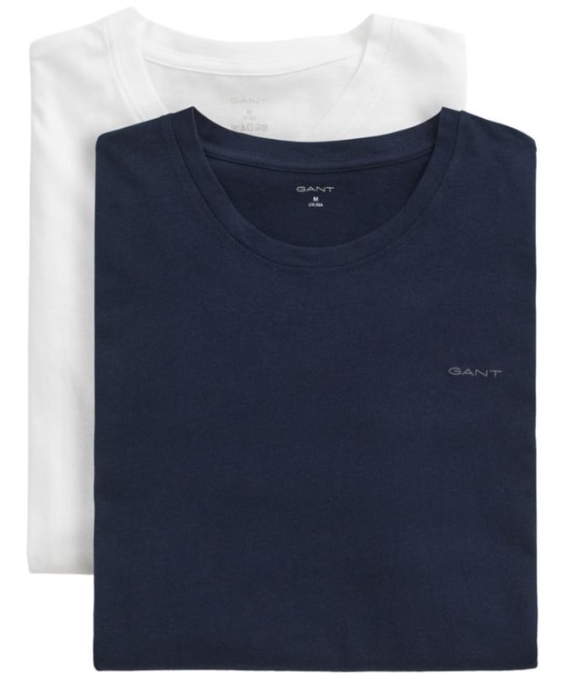 Men's GANT Crew Neck T-Shirt - 2 Pack - Navy / White