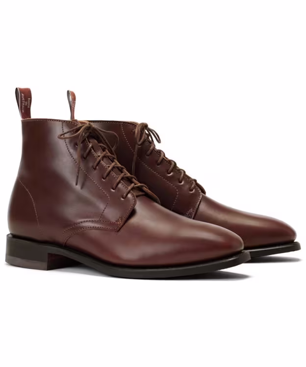 Men's R.M. Williams Craftsman Lace Boots, Yearling Leather, Comfort Rubber Sole, G (Reg) Fit - Dark Tan