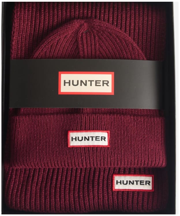 Hunter Jura Beanie & Scarf Gift Set - Merlot