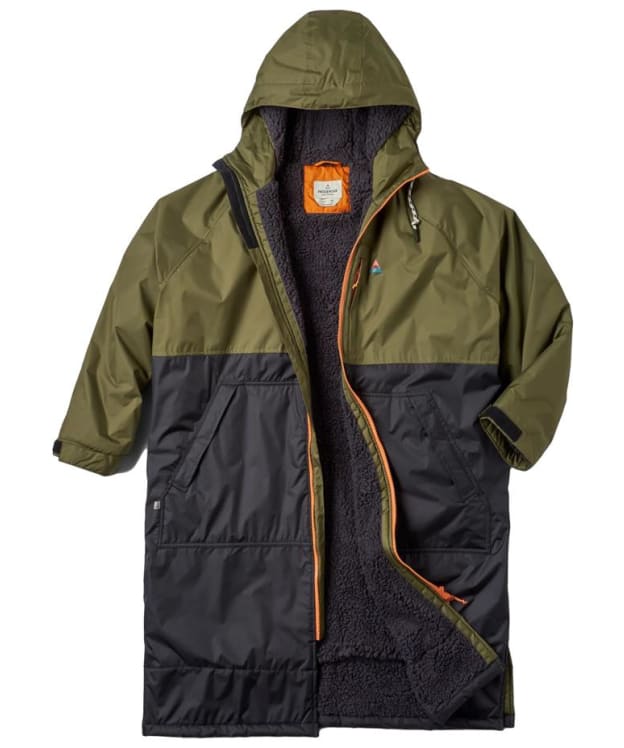 Passenger Clothing Waves Recycled Sherpa Lined Changing Robe - Black / Khaki