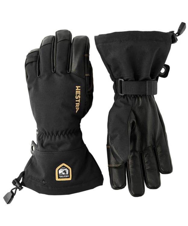 Men's Hestra Army Leather Gore-Tex 5 Finger Ski Gloves - Black