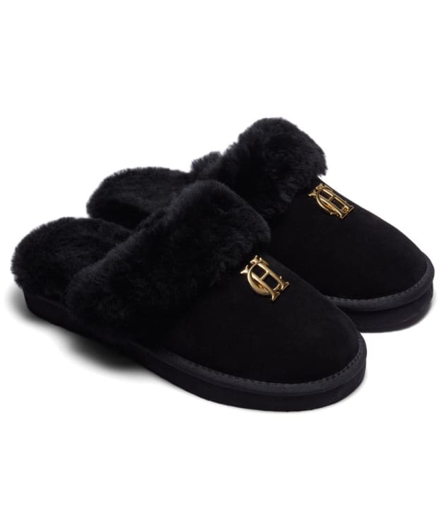 Women's Holland Cooper Shearling Slippers - Black