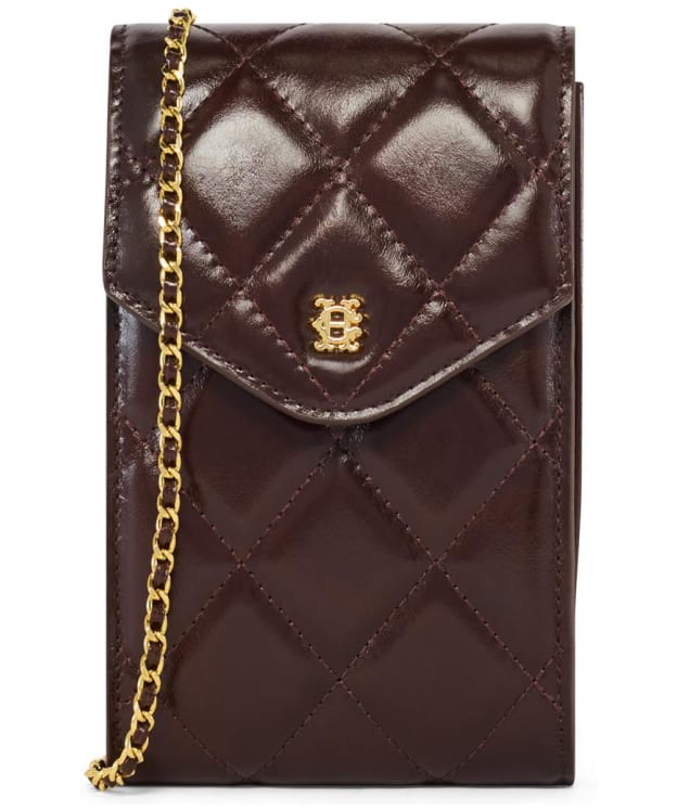 Women's Holland Cooper Knightsbridge Quilted Phone Pouch - Chestnut Leather