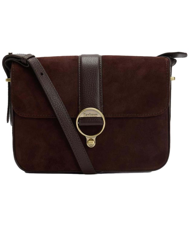 Women's Barbour Rosa Suede & Leather Crossbody Bag - Dark Brown