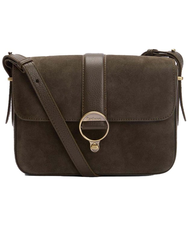 Women's Barbour Rosa Suede & Leather Crossbody Bag - Olive