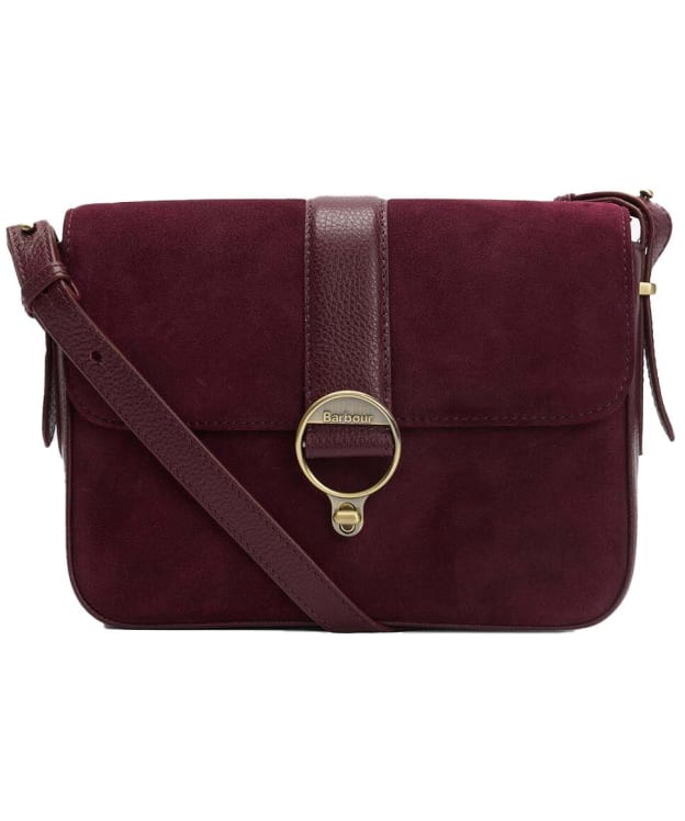 Women's Barbour Rosa Suede & Leather Crossbody Bag - Burgundy