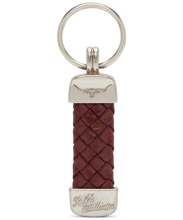 R.M. Williams Plaited Kangaroo Leather Nickel Key Ring - Brown