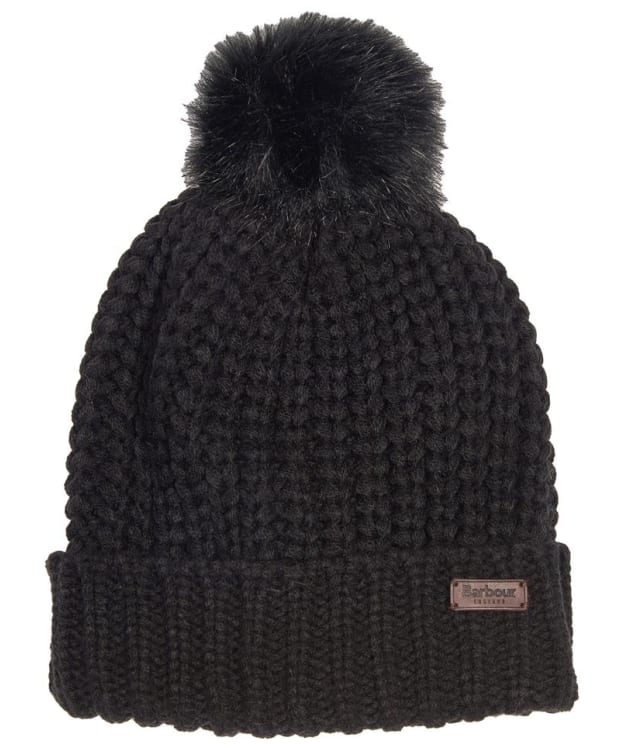 Women's Barbour Saltburn Bobble Hat - Black