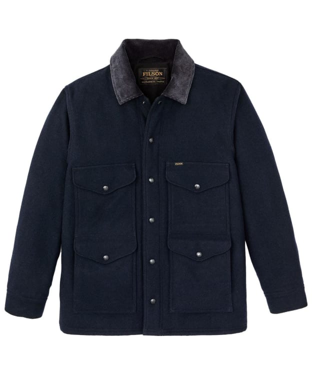 Men's Filson Spokane Insulated Cruiser Mackinaw Blend Wool Jacket - Navy