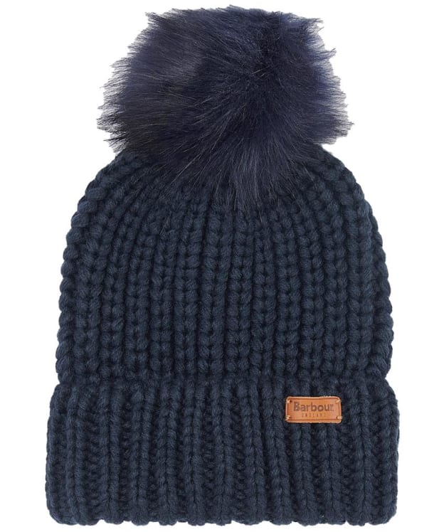 Women's Barbour Saltburn Bobble Hat - Navy